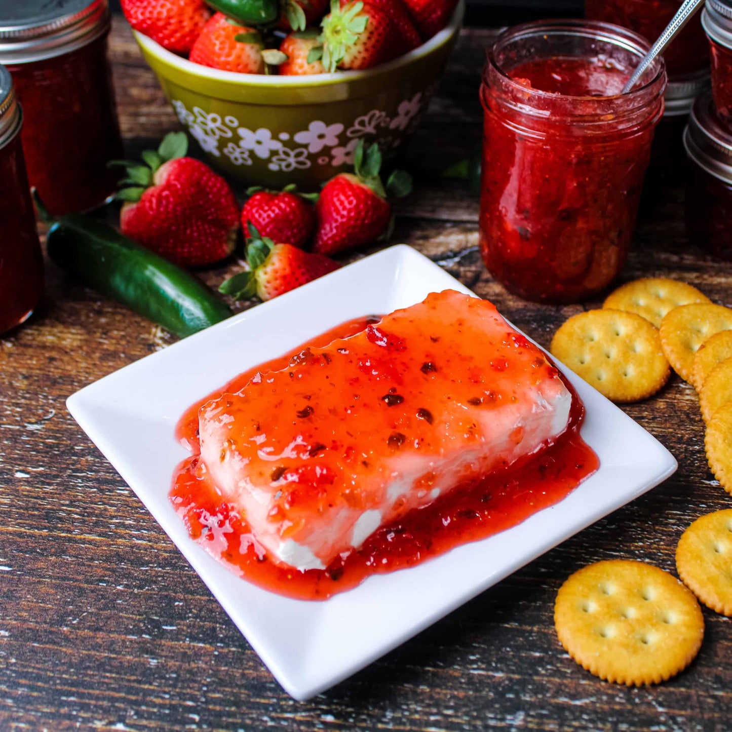 Strawberry jalapeño pepper jelly 1/2 pint