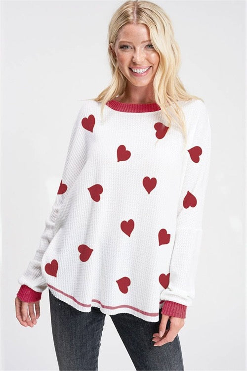 Waffle Knit Hearts (size down)