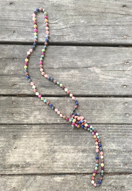 Multi-color long necklace