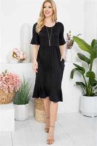 Black Ruffle Ebony Dress