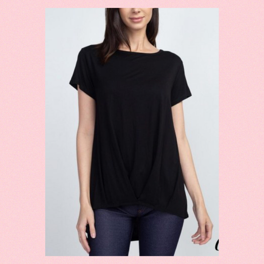 Black high/low tunic