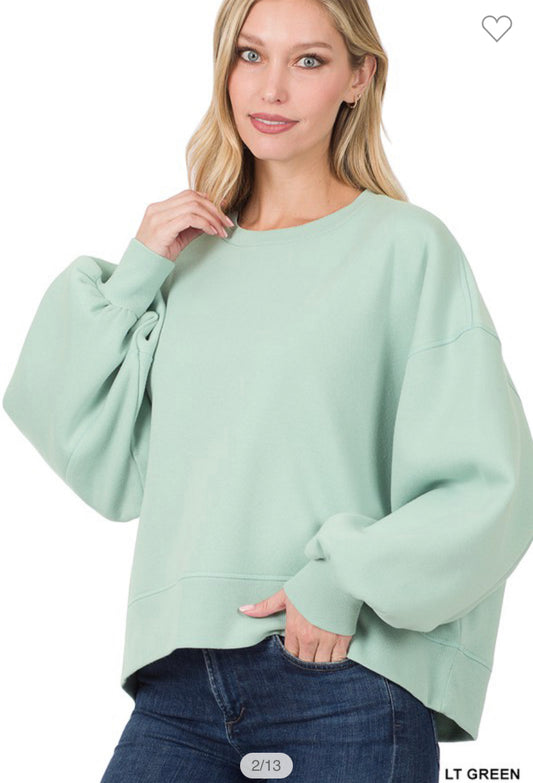 Sea Green Crop Sweatshirt