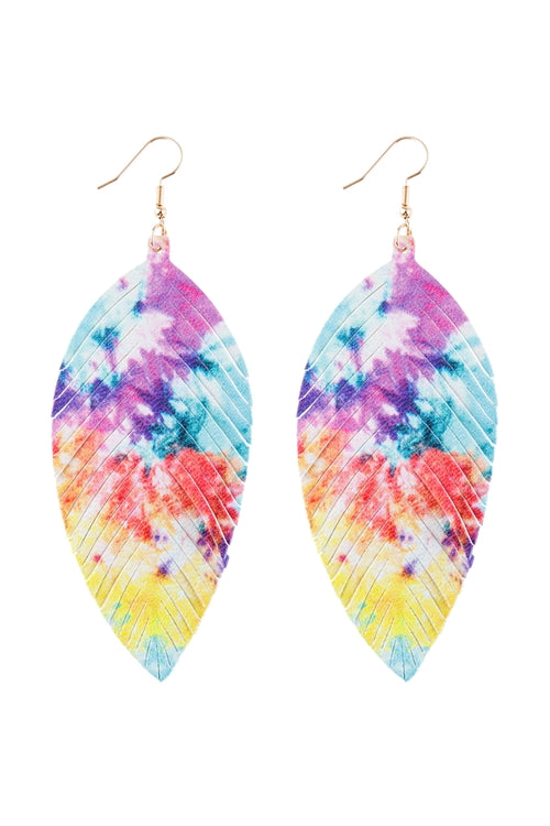 Colorful Leather teardrop earrings