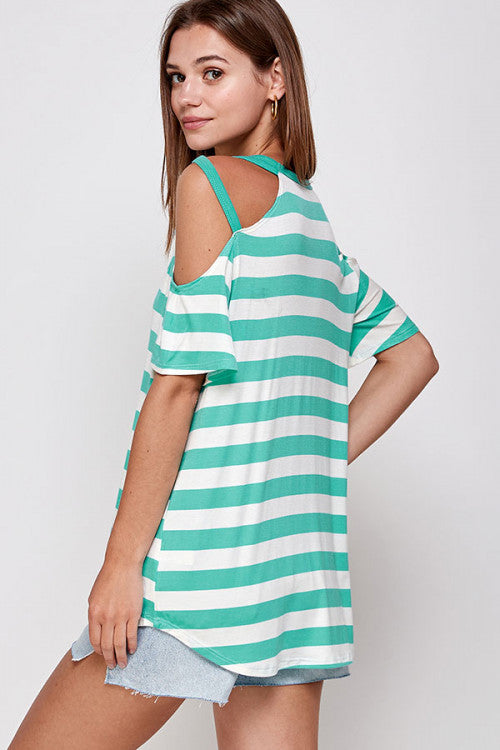 Mint Cold Shoulder Tunic